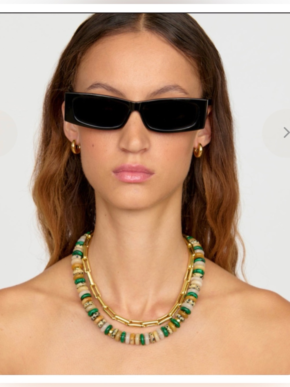 Tuckernuck Green Malachite Dalmatian Beaded Necklace